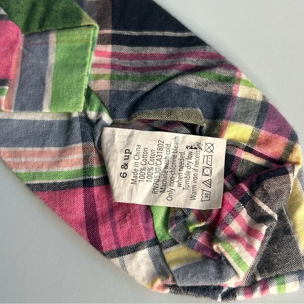Gymboree Kids Plaid Tie in Pink and Green